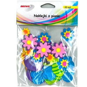 Naklejki z mikrogumy Brewis Wiosenne, 18szt
